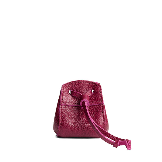 Orchid | Small leather pouch with leather drawstring closure and lobster claw clasp