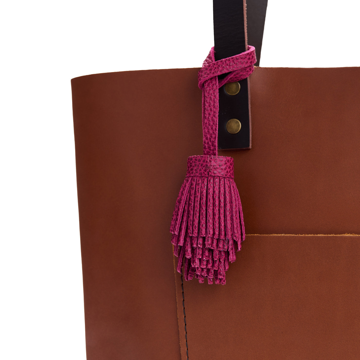 Cosmo | Pom-pom style with tiered leather fringe