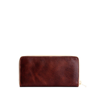 Cinnamon Bear | Large accordion leather wallet with zipper closed