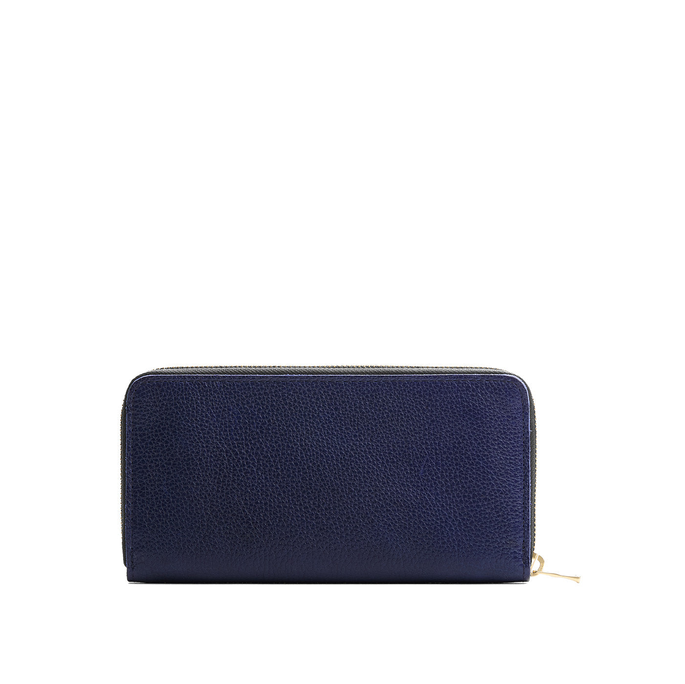 Cobalt | Large accordion leather wallet with zipper and PLG logo