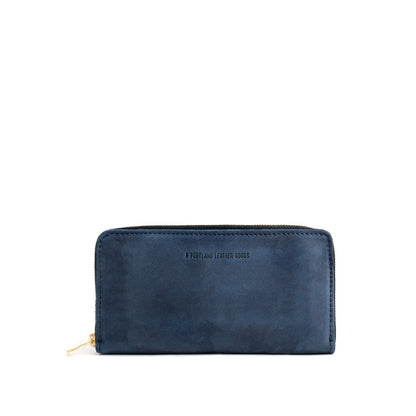 Deep Water | Large accordion leather wallet with zipper and PLG logo
