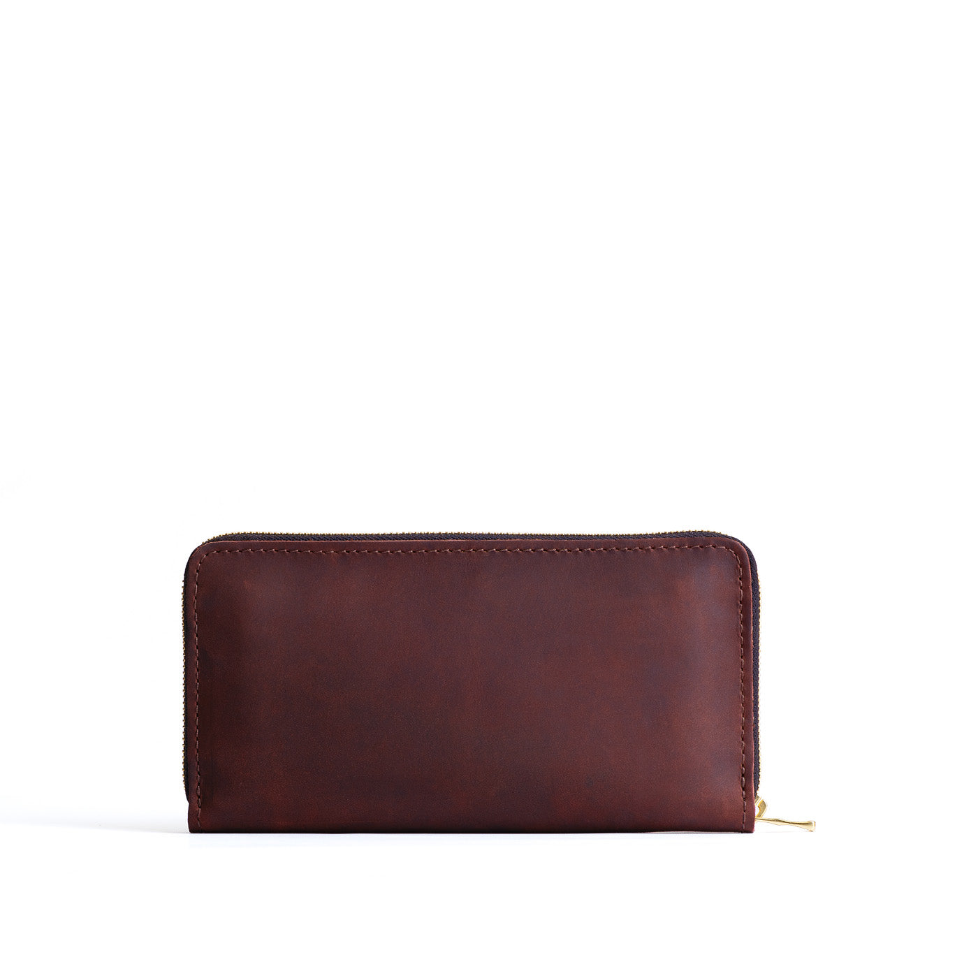 Merlot | Large accordion leather wallet with zipper closed