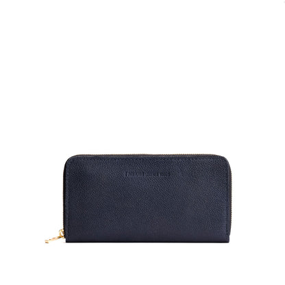 Night Owl | Large accordion leather wallet with zipper closed