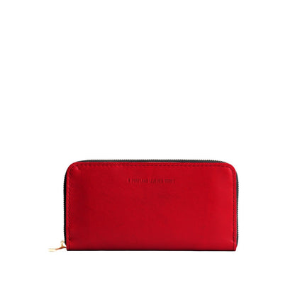Ruby | Large accordion leather wallet with zipper closed