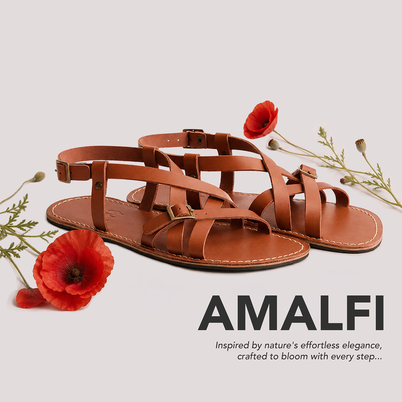 Miele | Strappy leather sandals with two buckle accents