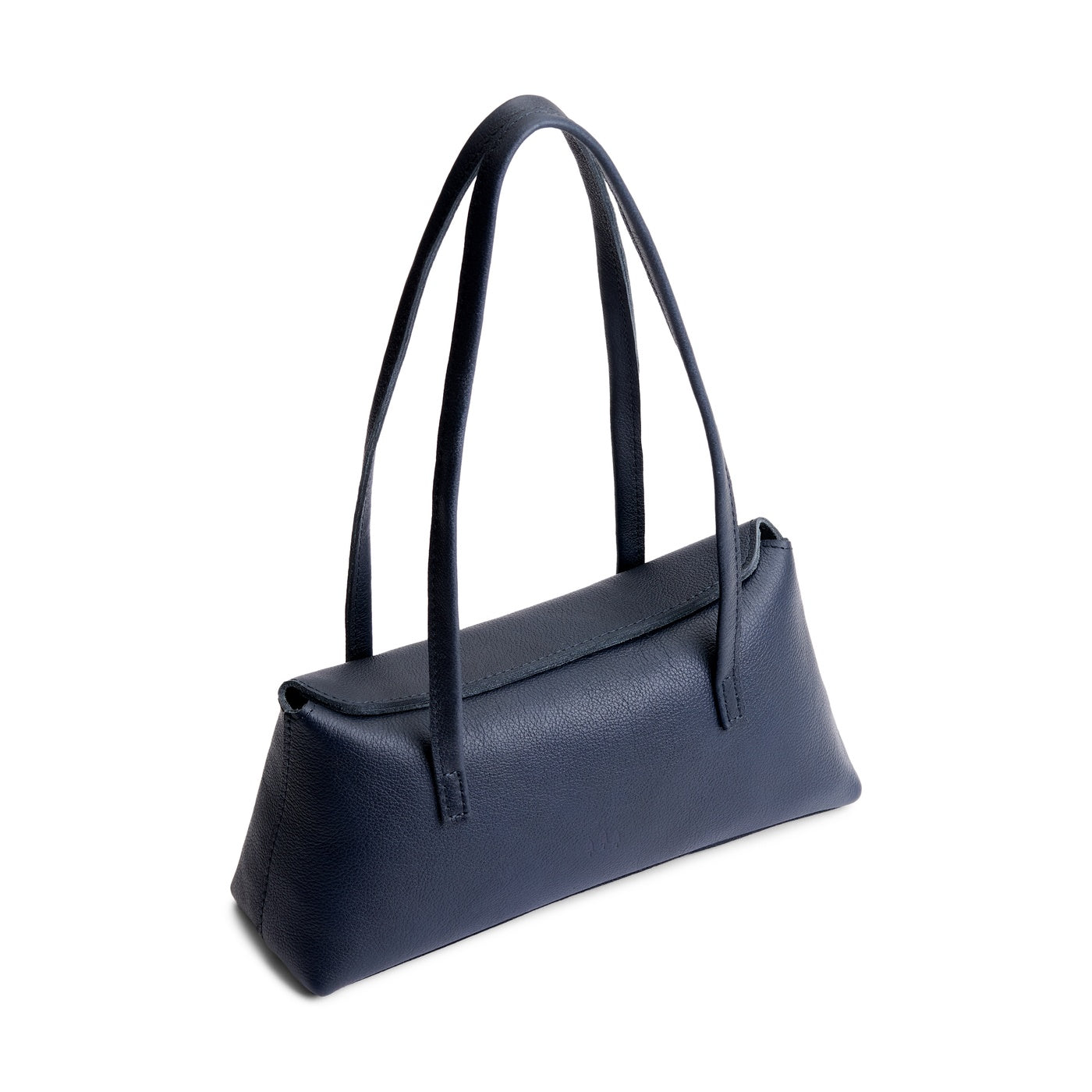 Night Owl | Leather bowler bag with magnetic closure against a white background