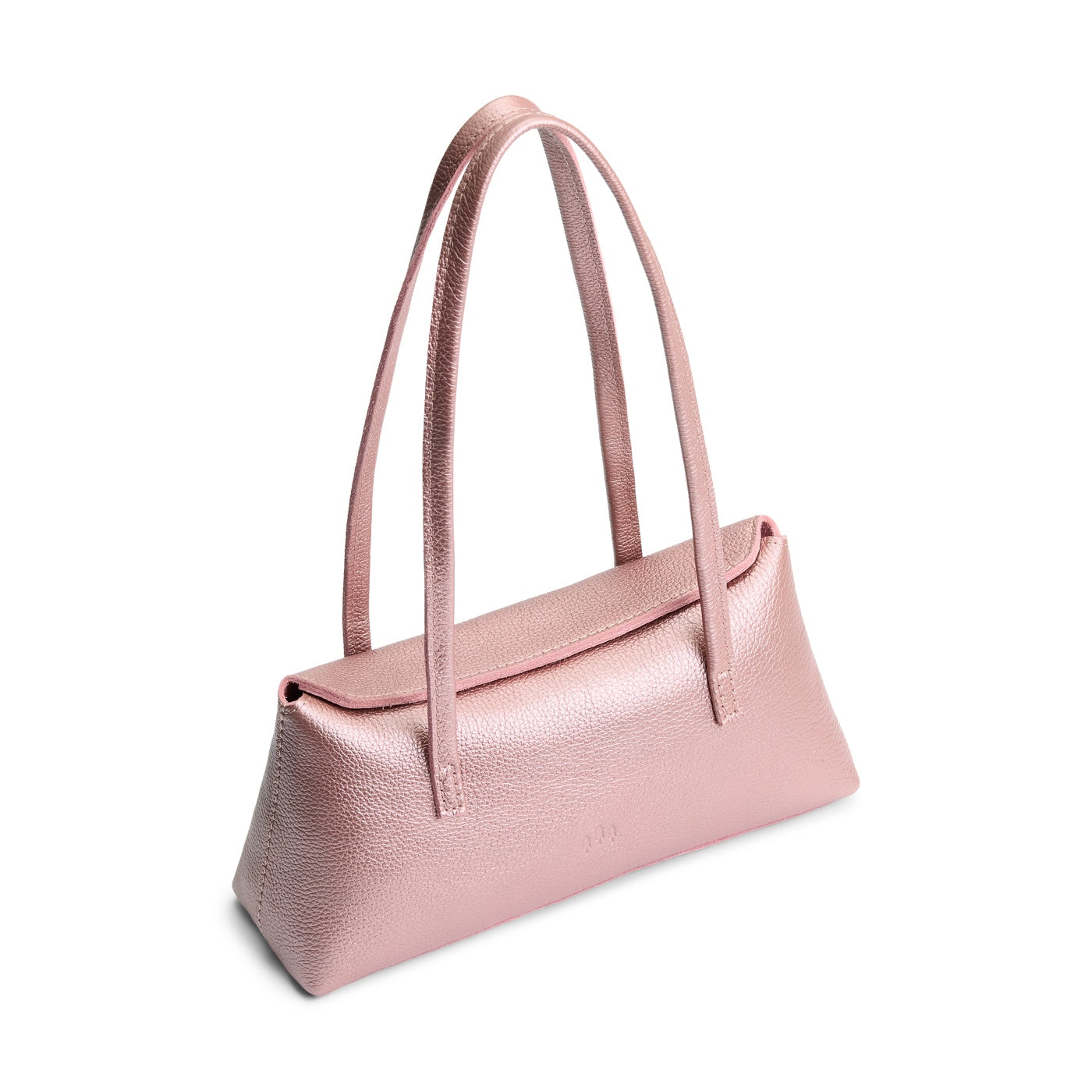 Supernova | Leather bowler bag with magnetic closure against a white background