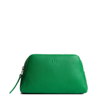 Jolly Green | Trapezoid pouch with leather zipper pull