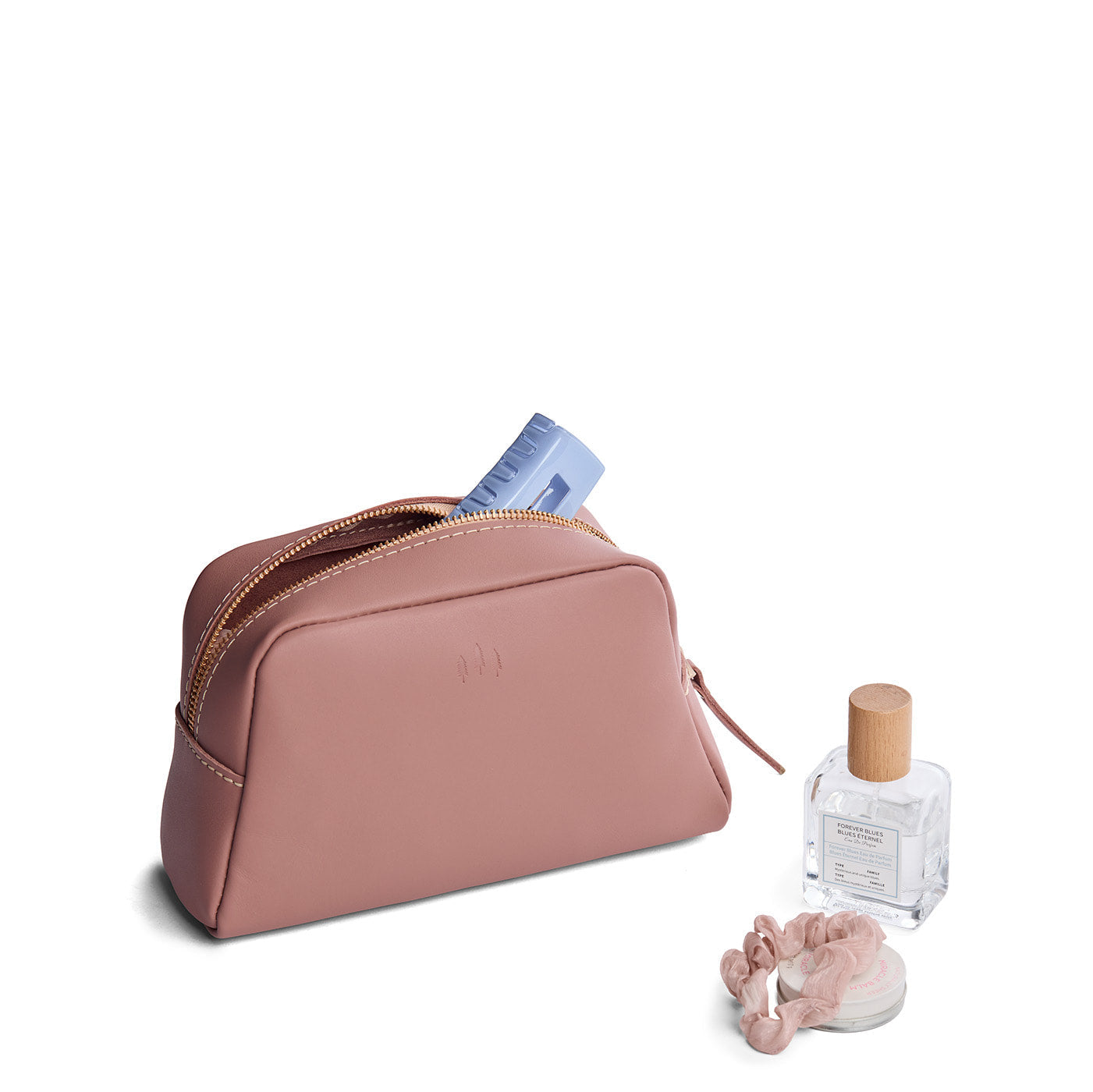 Sunkissed | Trapezoid pouch with leather zipper pull