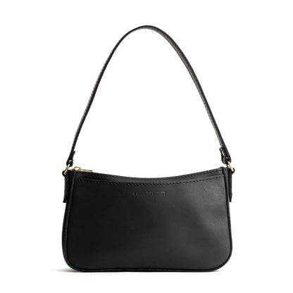 Black*Small | Petite bean shaped shoulder bag with a zipper closure