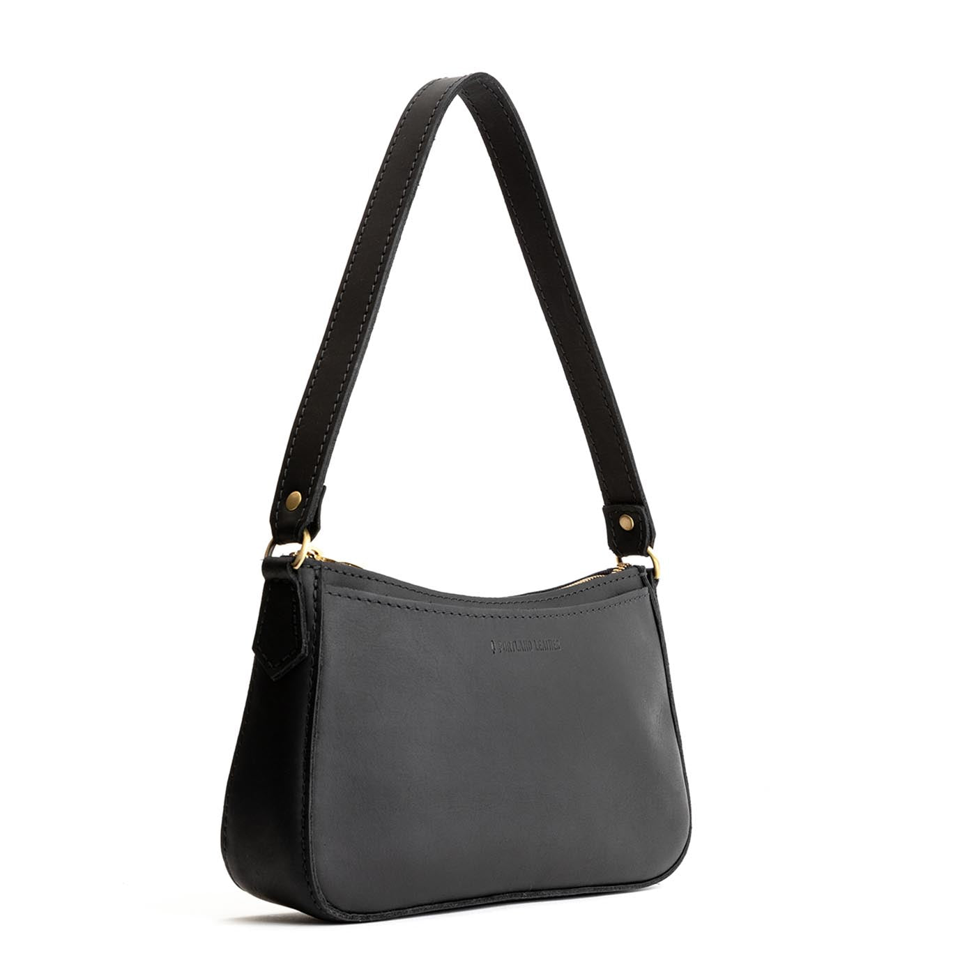 Black*Small | Petite bean shaped shoulder bag with a zipper closure