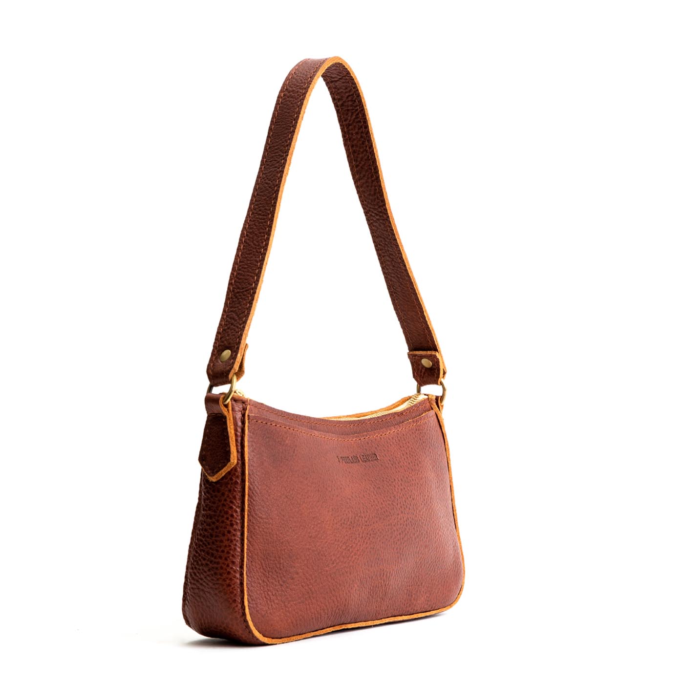 Nutmeg*Small | Petite bean shaped shoulder bag with a zipper closure