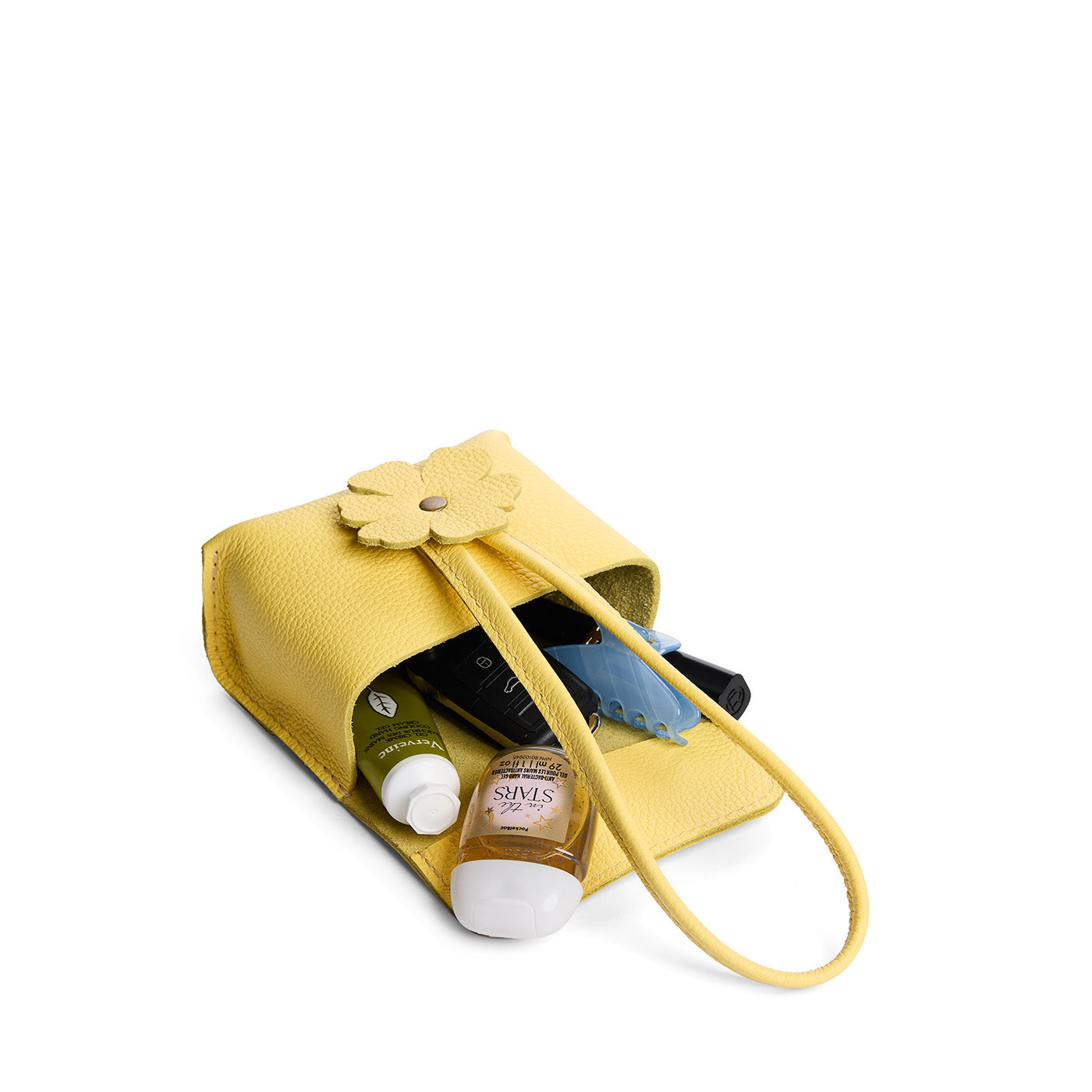 Butter Bliss | Wristlet pouch with loop strap and a flower design