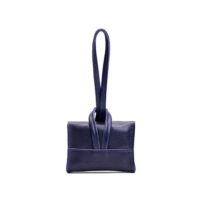 Cobalt | Wristlet pouch with loop strap and a flower design