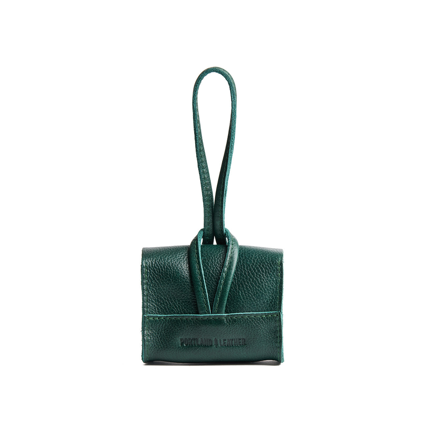 Forest Green | Wristlet pouch with loop strap and a flower design