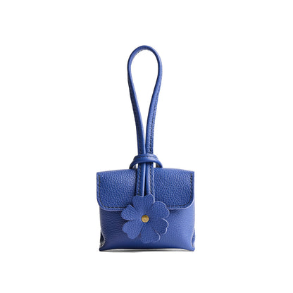 Molino Blue | Wristlet pouch with loop strap and a flower design