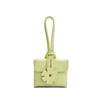 Shadow Lime | Wristlet pouch with loop strap and a flower design