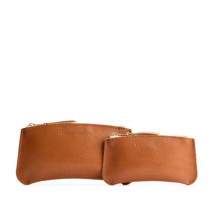 Honey | Large and Small pouches with a top zipper and unique curved bottom