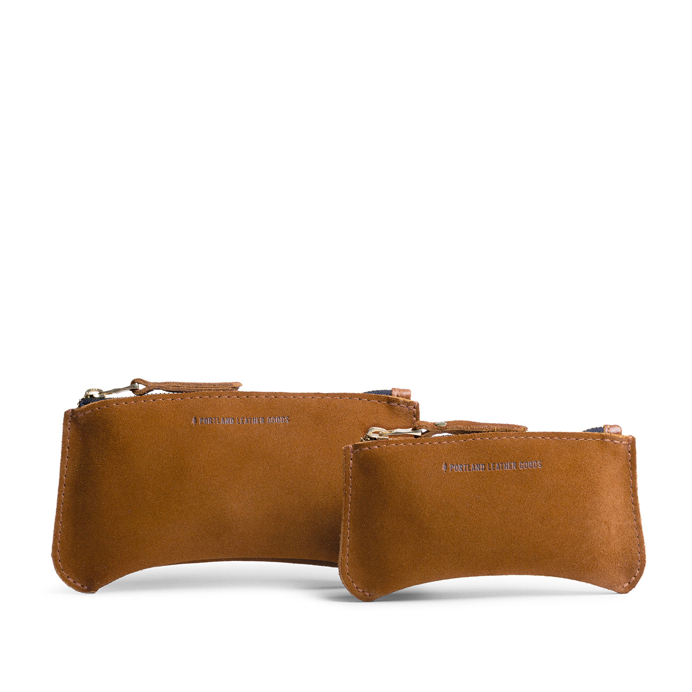 Jackson | Large and Small pouches with a top zipper and unique curved bottom