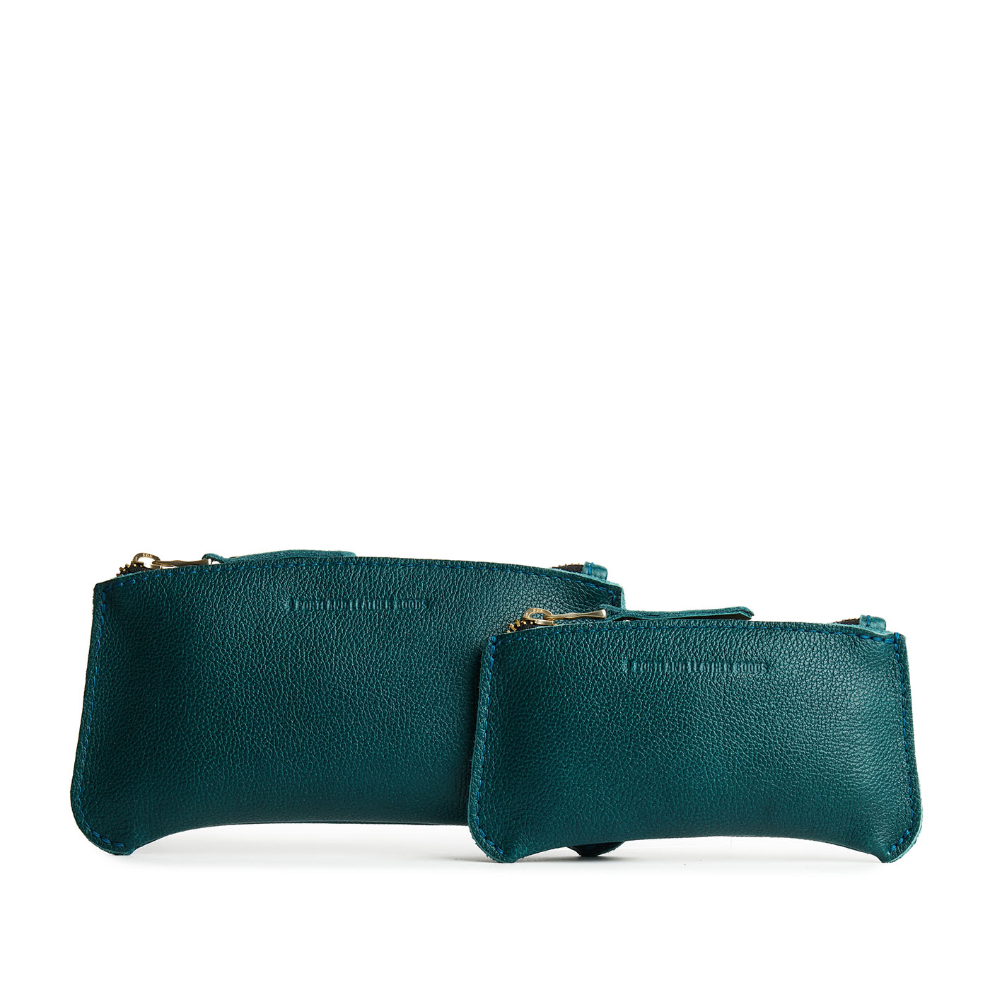 Sea Glass | Large and Small pouches with a top zipper and unique curved bottom