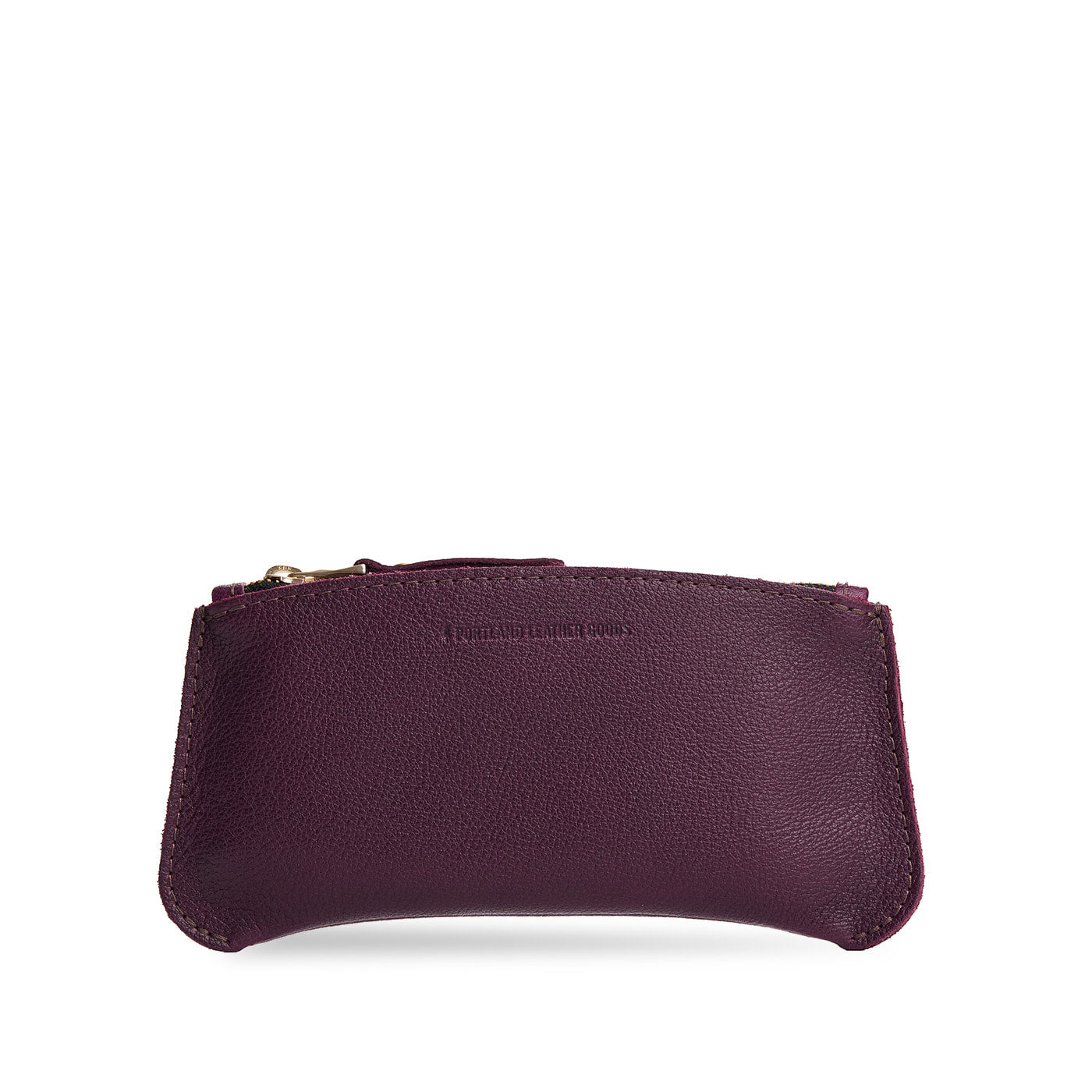 Plum*Large | Small pouch with a top zipper and unique curved bottom