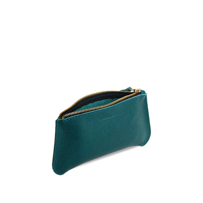 Sea Glass*Large | Small pouch with a top zipper and unique curved bottom