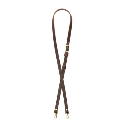 Grizzly | Leather crossbody strap with metal buckle and lever snap swivel clasps