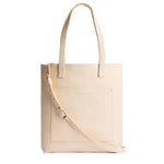 Pebbled Bone*Classic | Medium Tote with dual shoulder straps and crossbody strap
