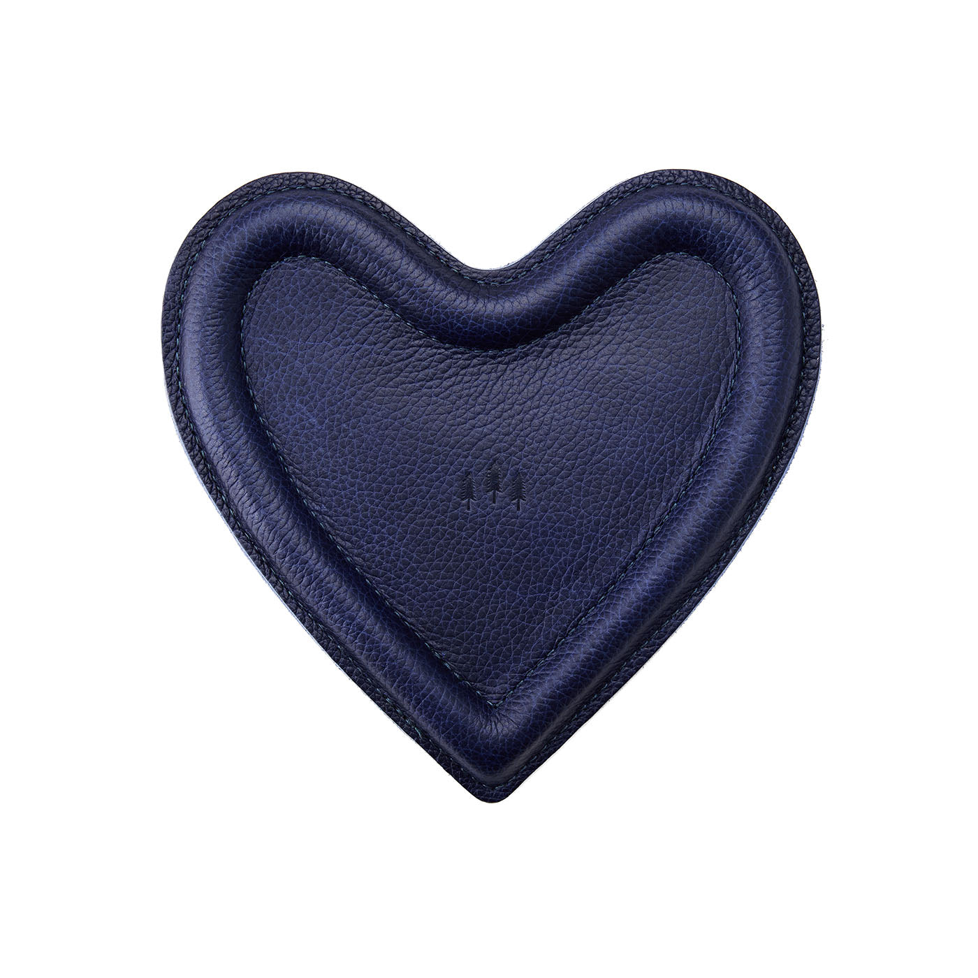Cobalt | Heart shaped leather tray with stuffed edges