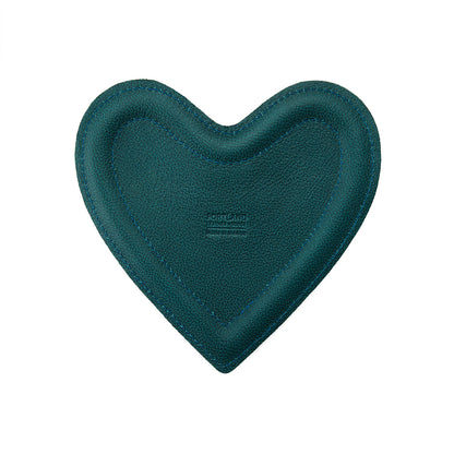 Sea Glass | Heart shaped leather tray with stuffed edges