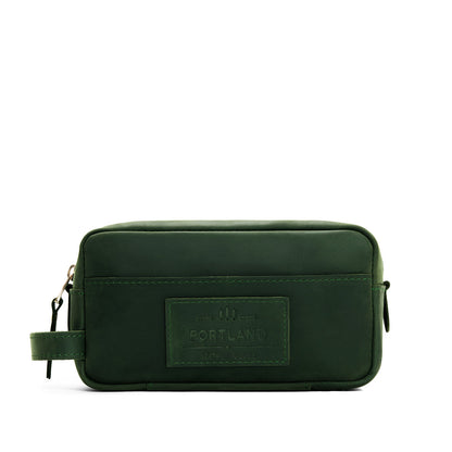 Evergreen | Large rectangular leather dopp kit