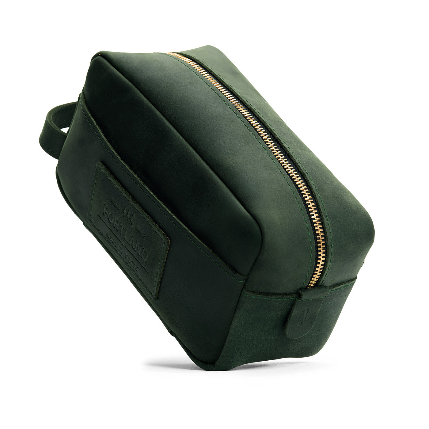 Evergreen | Large rectangular leather dopp kit