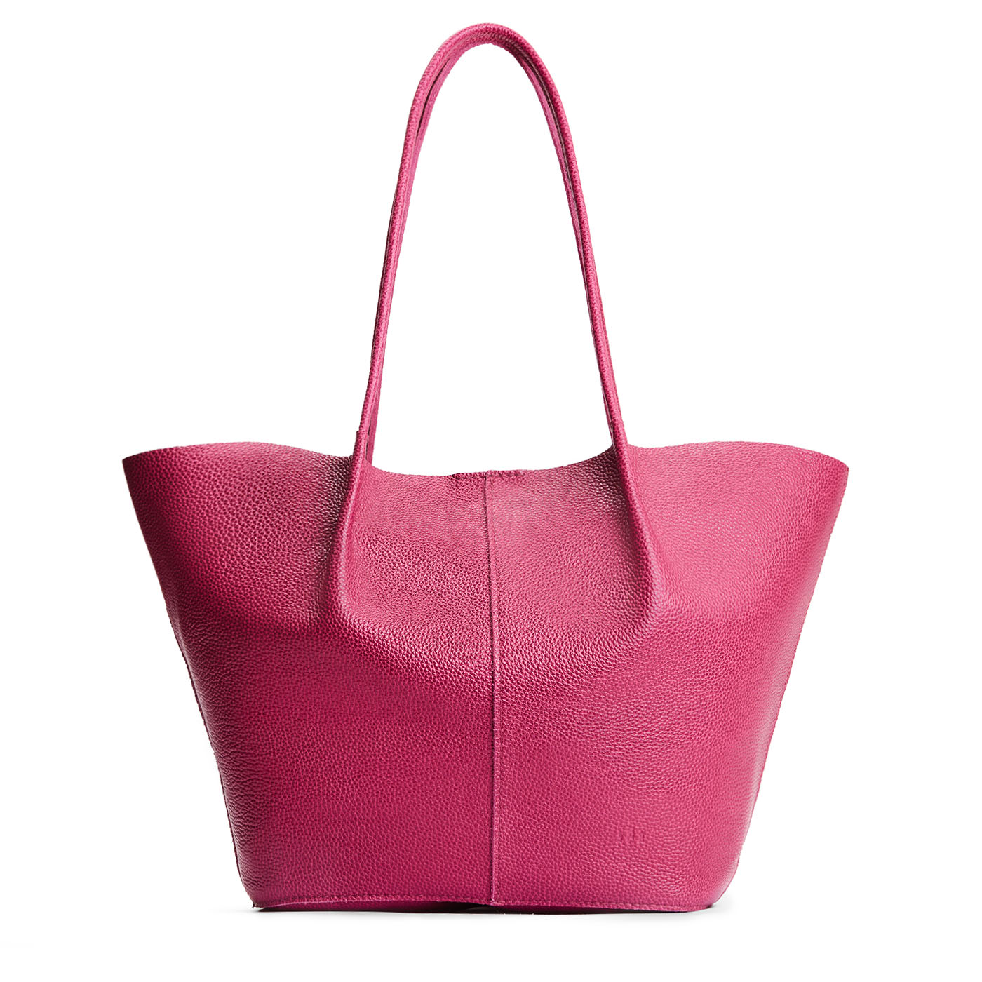 Cosmo*Oversized | Extra wide bucket shaped tote bag with matching leather handles