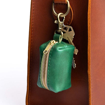 All Color: Cowboy Mint | Leather small keychain pouch