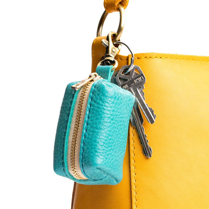 Seafoam | Leather small keychain pouch