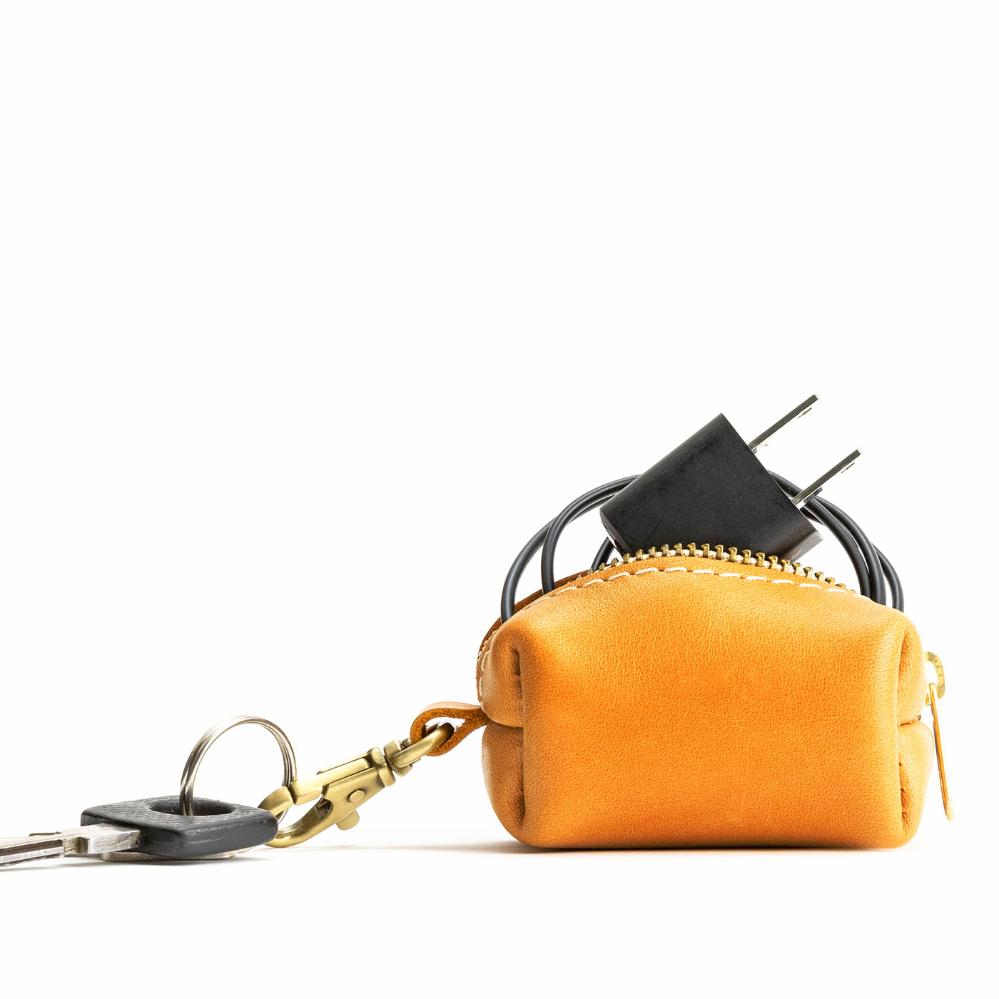 All Color: Sunflower | Leather small keychain pouch