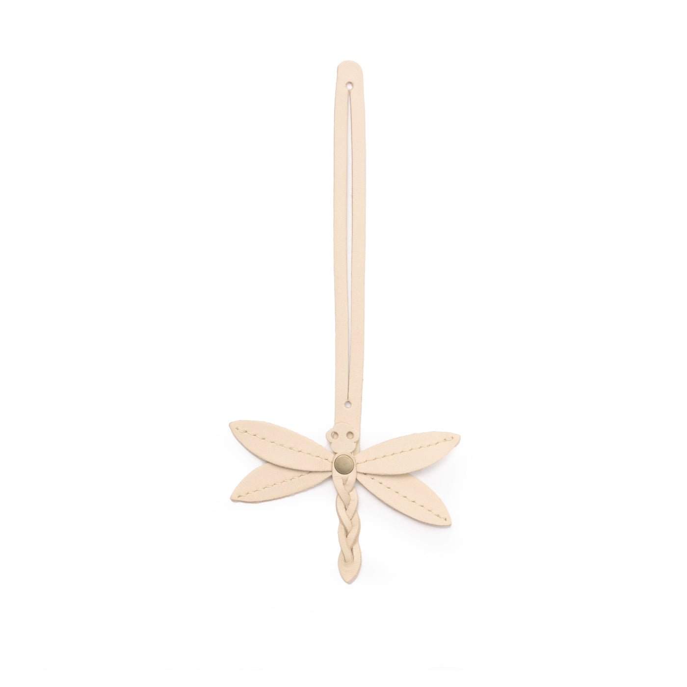 Bone | Dragonfly shaped leather charm tassel