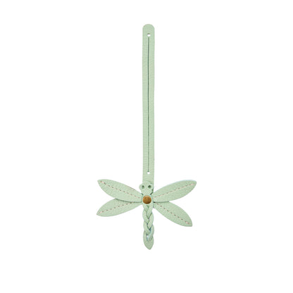Pistachio | Dragonfly shaped leather charm tassel