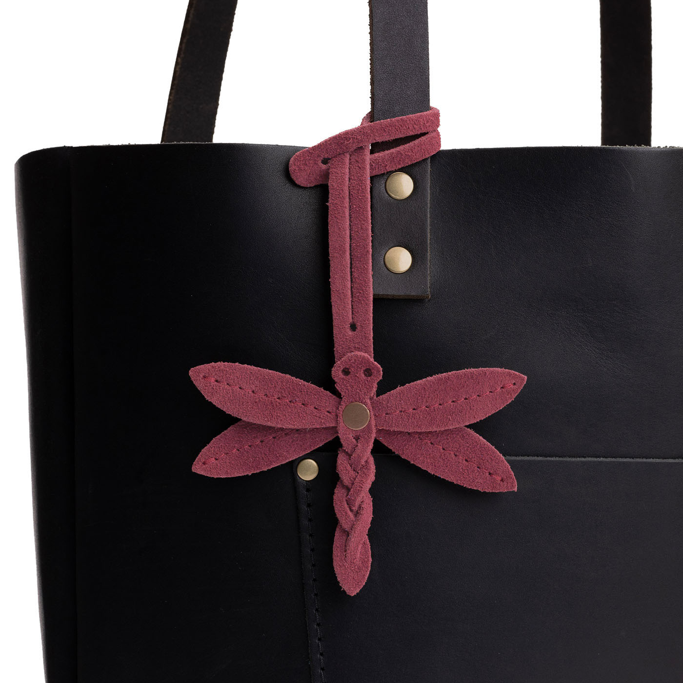 Red Panda | Dragonfly shaped leather charm tassel