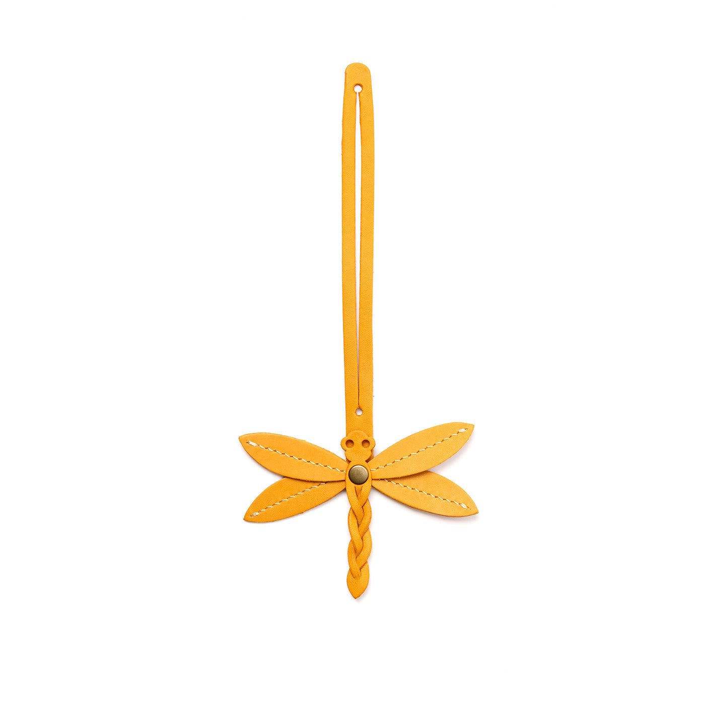 Sunflower | Dragonfly shaped leather charm tassel