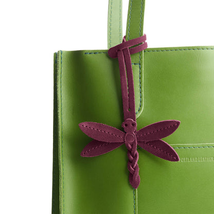 Superbloom | Dragonfly shaped leather charm tassel