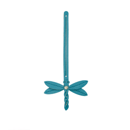 Turquoise | Dragonfly shaped leather charm tassel