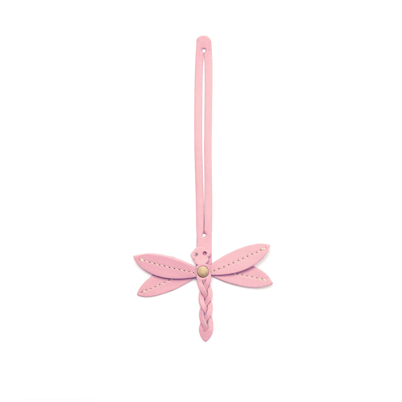 Vintage Pink | Dragonfly shaped leather charm tassel
