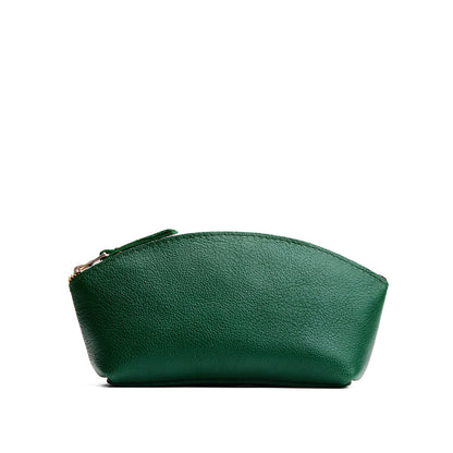 Bacalar*Eclipse | Spacious leather makeup bag with curved seams and top zipper