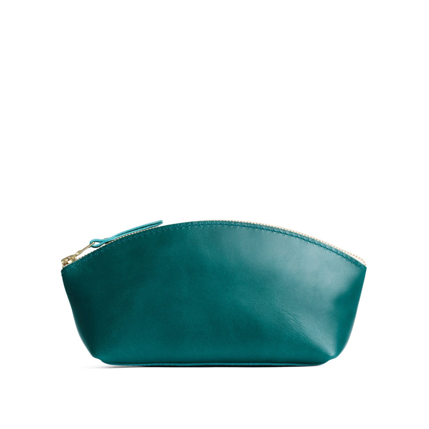 Caribbean*Eclipse | Spacious leather makeup bag with curved seams and top zipper