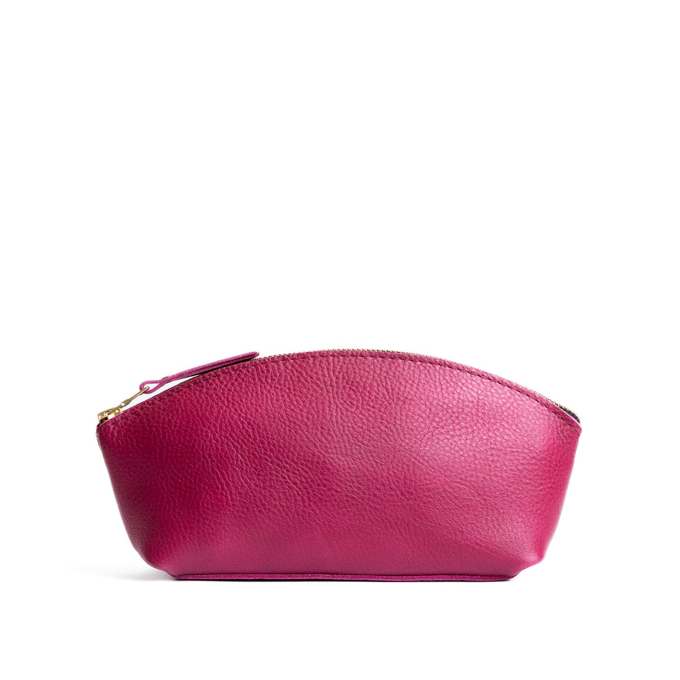 Cosmo*Eclipse | Spacious leather makeup bag with curved seams and top zipper