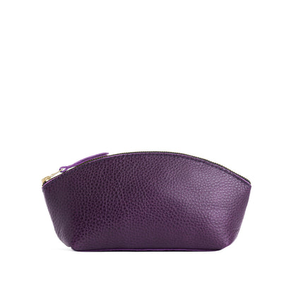 Empire*Eclipse | Spacious leather makeup bag with curved seams and top zipper