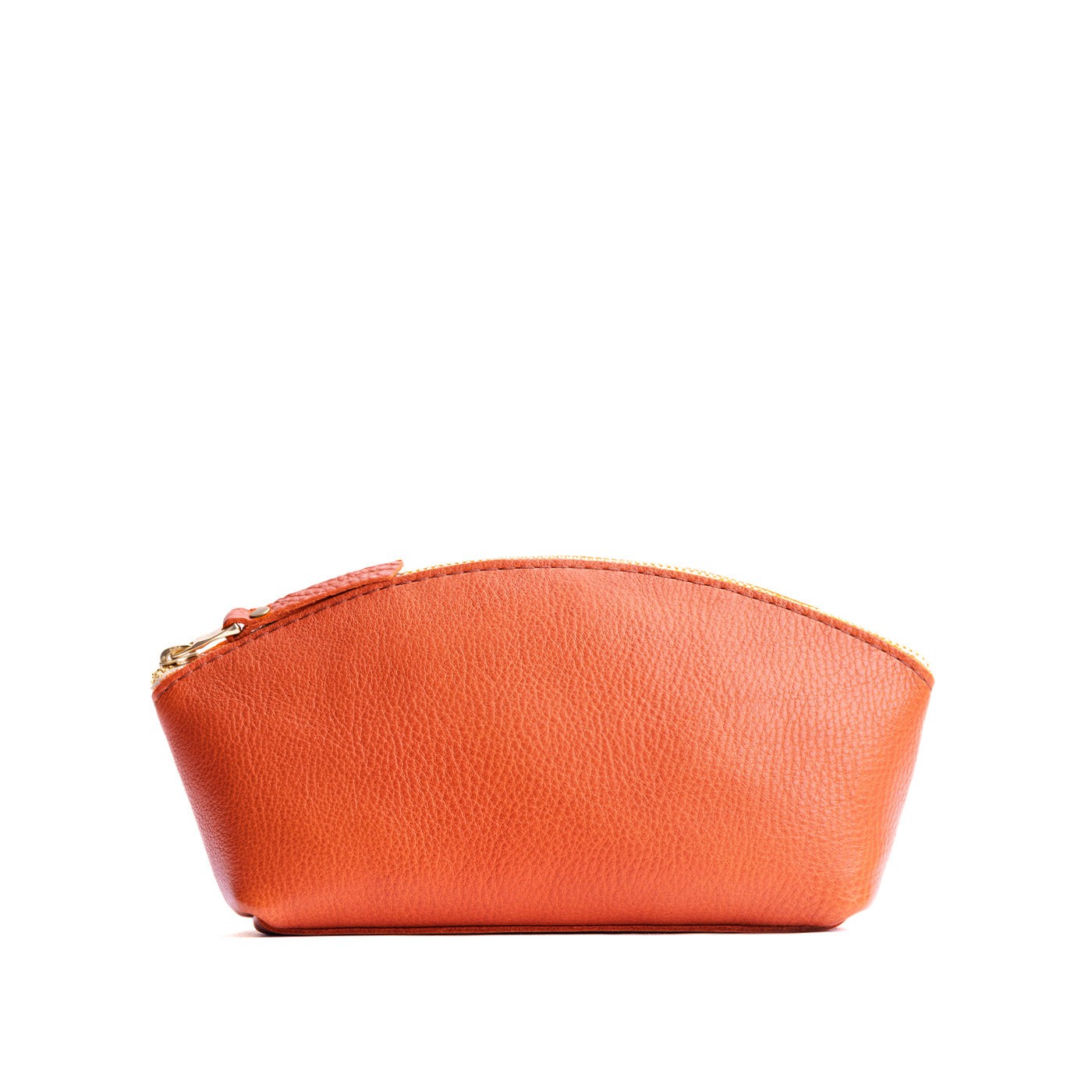 Koi*Eclipse | Spacious leather makeup bag with curved seams and top zipper