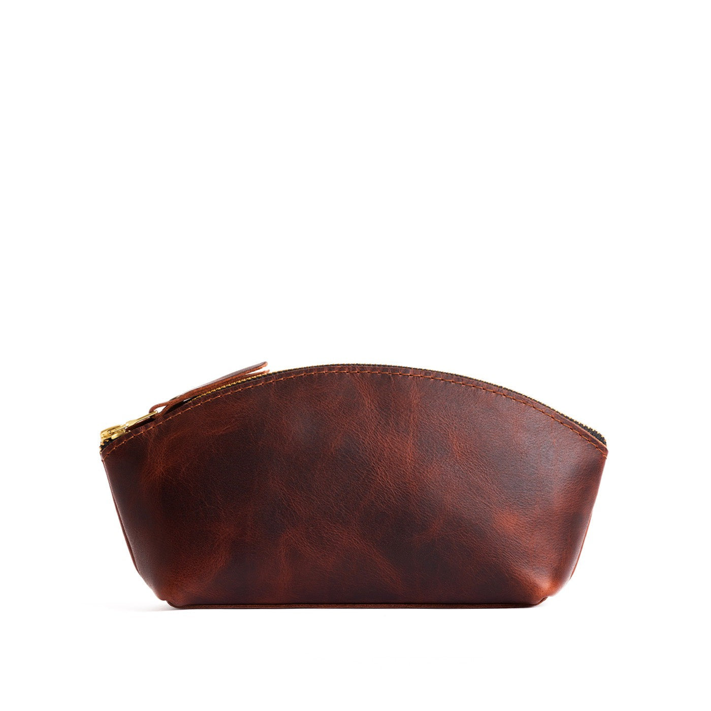 Lava*Eclipse | Spacious leather makeup bag with curved seams and top zipper