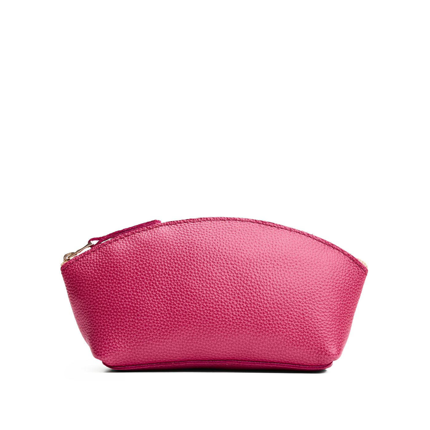 Wild Rose*Eclipse | Spacious leather makeup bag with curved seams and top zipper